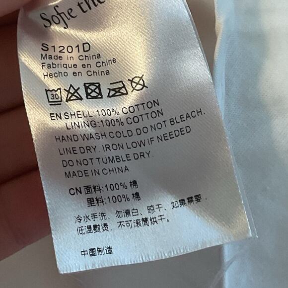 NWT Sofie the Label White Bow Puff Sleeve Mini Dress Size Small - Picture 9 of 9